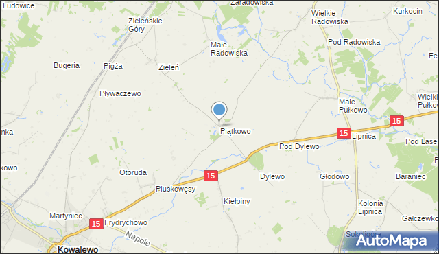 mapa Piątkowo, Piątkowo gmina Kowalewo Pomorskie na mapie Targeo